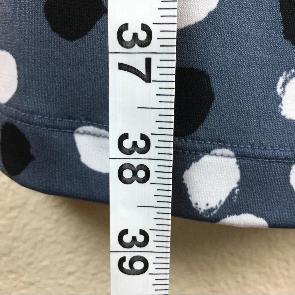 Banana Republic Wrap Dress Gray Black White Polka Dot Stretch 3/4 Sleeve Size S - Picture 11 of 13